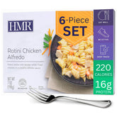 HMR empaque frontal muestra plato listo para comer y conveniencia
