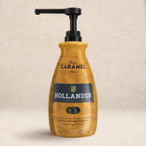 Hollander Chocolate botella frontal mostrando tamaño grande y uso profesional