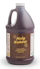 Holy Kakow envase frontal 64 oz mostrando etiqueta orgánica y tamaño familiar, alto rendimiento