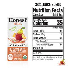 Honest Kids etiqueta orgánica y lista de ingredientes clara para tranquilidad