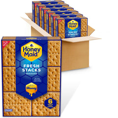 Honey Maid frente del empaque mostrando 36 paquetes para fácil almacenamiento