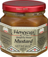 Honeycup mostaza frente del envase mostrando etiqueta y conveniencia