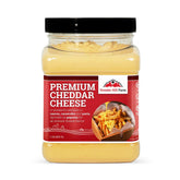 Hoosier Hill Farm envase frontal mostrando polvo de cheddar y conveniencia