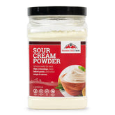 Hoosier Hill Farm paquete frontal mostrando polvo de crema agria, almacenamiento prolongado