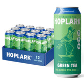 Hoplark lata frente mostrando diseño y volumen, refresco sin azúcar