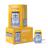 HOPWTR lata frontal mango mostrando diseño y atractivo refrescante