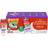 Horizon Organic frente del paquete mostrando diseño y porción lista para llevar