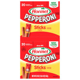 Hormel palitos pepperoni frente del empaque mostrando cantidad y tamaño