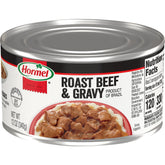 Hormel Roast Beef lata frontal mostrando etiqueta y formato práctico para almacenamiento