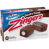Hostess paquete frontal con 10 Zingers y vista del logotipo, conveniencia inmediata