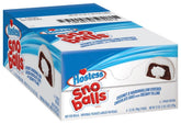 Hostess Snoballs frontal del paquete mostrando seis pastelitos y conveniencia