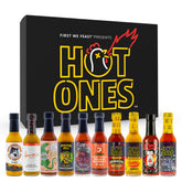 HOT ONES pack frontal con 10 botellas, muestra variedad y presentación para regalar