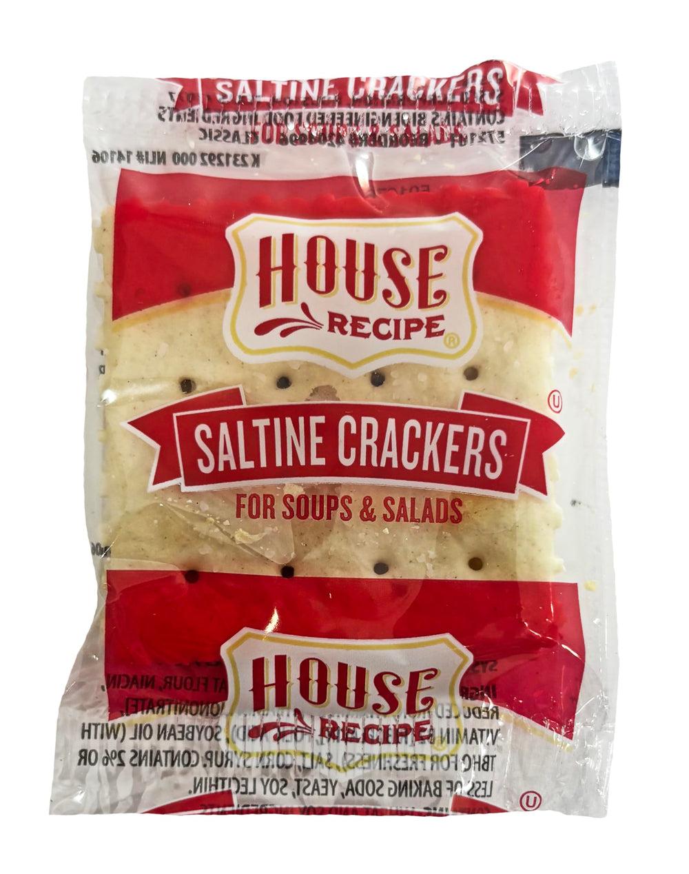House Recipe galleta saltine frontal caja de 50 unidades muestra cantidad
