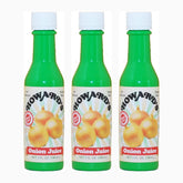 Howard’s frasco frontal de jugo de cebolla mostrando diseño y tamaño