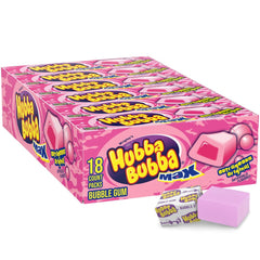 Hubba Bubba frente del paquete mostrando el diseño y cantidad