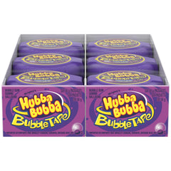 Hubba Bubba frente del empaque mostrando sabor gushing grape y cantidad