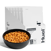 Huel bolognese frente del envase mostrando diseño y conveniencia
