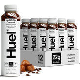 Huel botella frontal mostrando el diseño y conveniencia para consumo inmediato