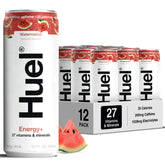 Huel Energy+ sandía lata frente mostrando diseño y conveniencia