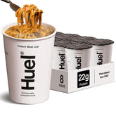 Huel cup frente del envase mostrando diseño y conveniencia Huel