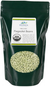 Hunza Natural Foods paquete frontal de frijoles Flageolet, almacenamiento seguro