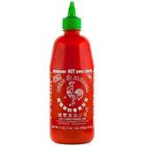 HUY FONG FOODS INC. SINCE 1980 paquete frontal de 3 botellas mostrando el envase y conveniencia