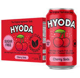 HYODA lata de Cherry vista frontal mostrando diseño y sabor refrescante