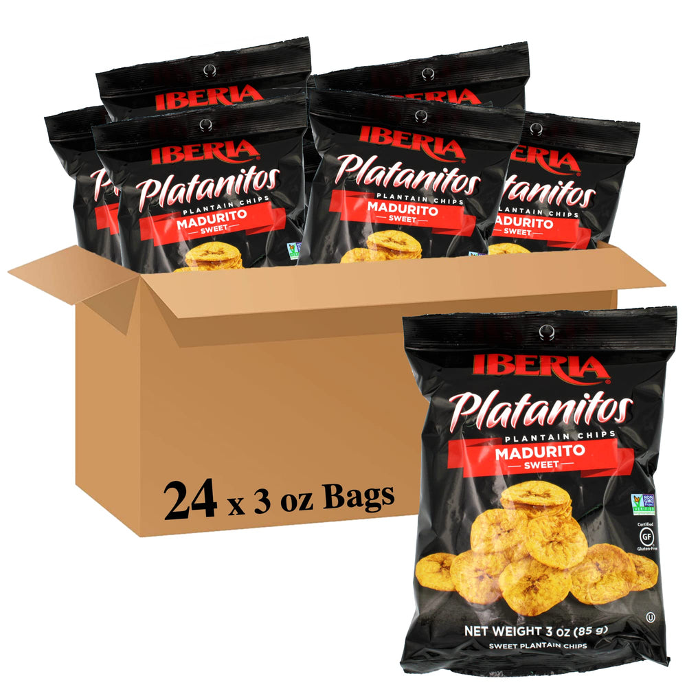 Iberia envase frontal de Maduritos 3 oz, práctico para snacks y ahorro