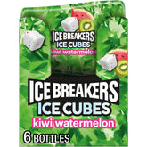 Ice Breakers botella frontal con chicle kiwi sandía, conveniente para llevar