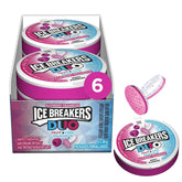 Ice Breakers bote frontal con etiqueta raspberry y tapa resellable que ayuda a conservar frescura