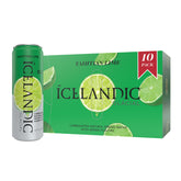 Icelandic Glacial lata Tahitian Lime al frente mostrando diseño y refresco instantáneo