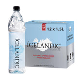 Icelandic Glacial botella frontal 1.5L mostrando diseño y reciclabilidad