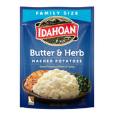 Idahoan empaque frontal Butter & Herb mostrando sabor y conveniencia
