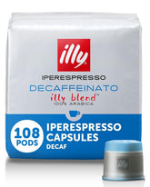 illy caja frontal con cápsulas descafeinado mostrando marca y conveniencia