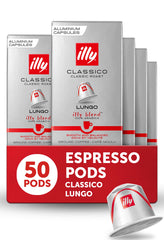 illy cápsulas Classico Lungo frente mostrando diseño y marca, conservación del aroma