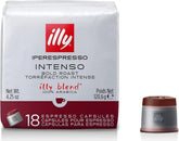 illy pack frontal de 18 cápsulas mostrando diseño y conveniencia
