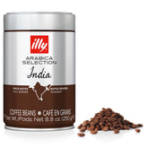 illy empaque frontal India Dark Roast mostrando origen y tueste, calidad visible