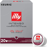 illy empaque frontal mostrando 20 cápsulas, ofrece calidad consistente