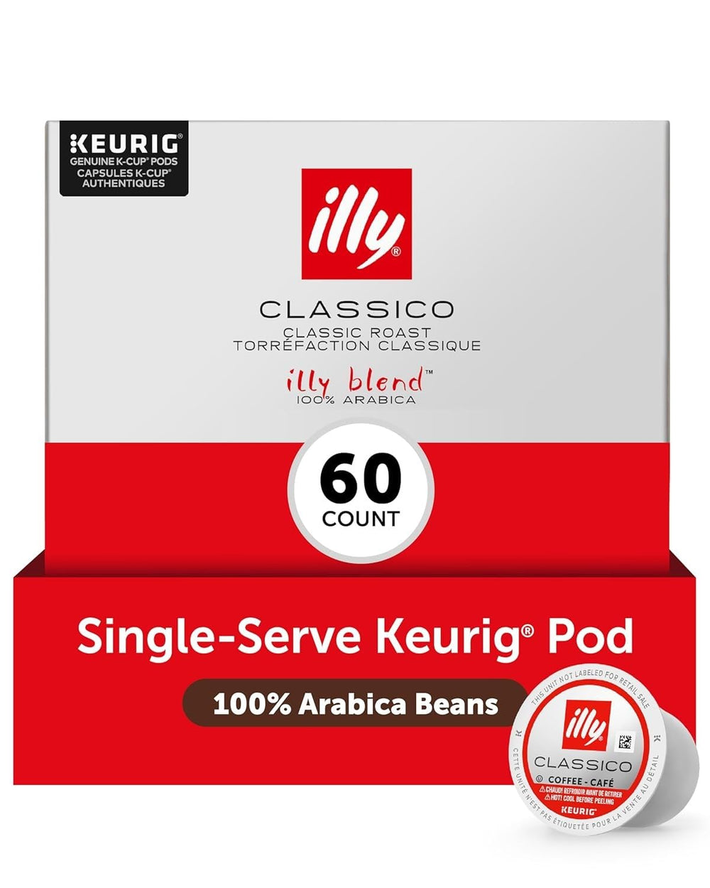 illy pack frontal de cápsulas K-Cup mostrando embalaje y facilidad de uso