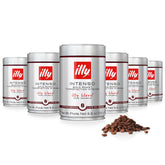 illy empaque frontal del pack de seis con tueste intenso y aroma preservado