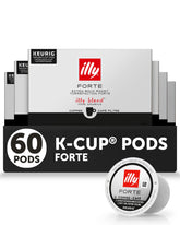 illy frente del paquete Forte K-Cup mostrando el diseño y cantidad