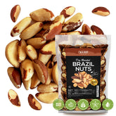 I'm A Nut bolsa frontal mostrando nueces de Brasil tostadas y resellable, ideal para conservación
