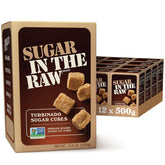 IN THE RAW caja frontal muestra cubos turbinado y beneficio práctico