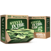 Stevia In The Raw frente del empaque mostrando cantidad y pack para ahorro