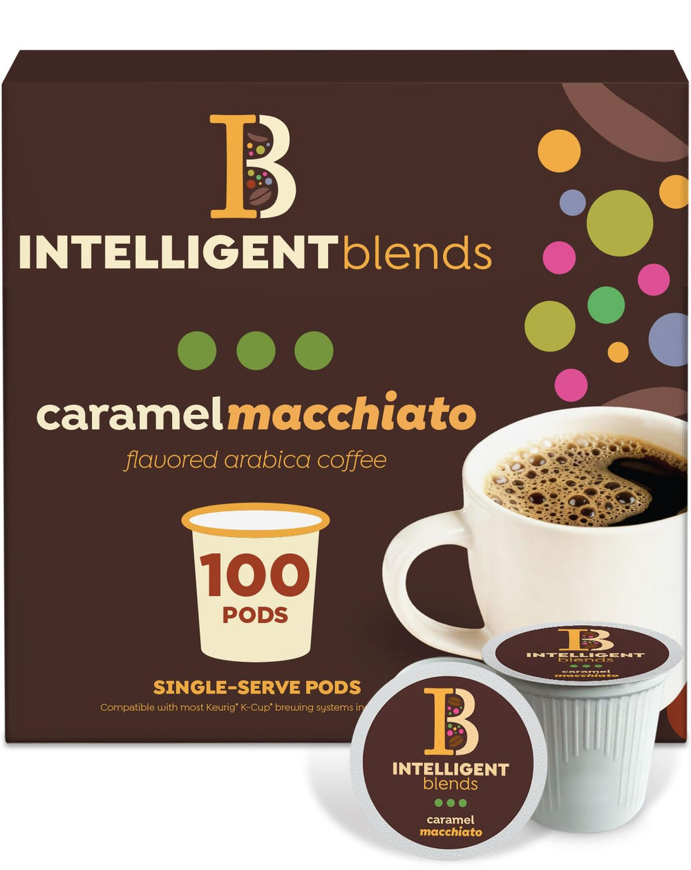 Intelligent Blends caja frontal mostrando 100 cápsulas y ventaja de cantidad
