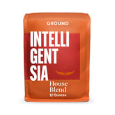 Intelligentsia empaque frontal mostrando la mezcla House de tueste claro y claridad de sabor