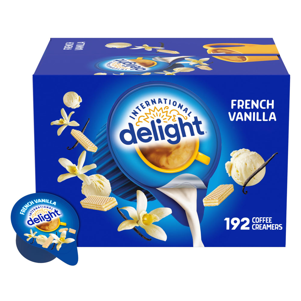International Delight frente del empaque mostrando 192 porciones y conveniencia