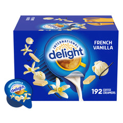 International Delight frente del empaque mostrando 192 porciones y conveniencia