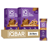 IQBAR vista frontal del empaque mostrando el sabor almond butter chip y conveniencia
