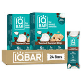 IQBAR caja frontal de 24 barras Toasted Coconut Chip, conveniencia para almacenamiento